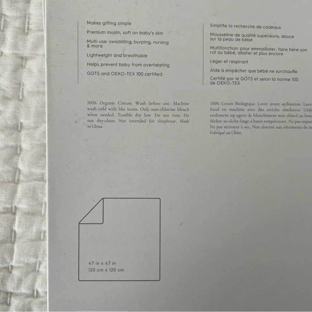 NWT Little Unicorn 2 Pack of Organic Cotton Muslin Swaddles - Picture 3 of 3